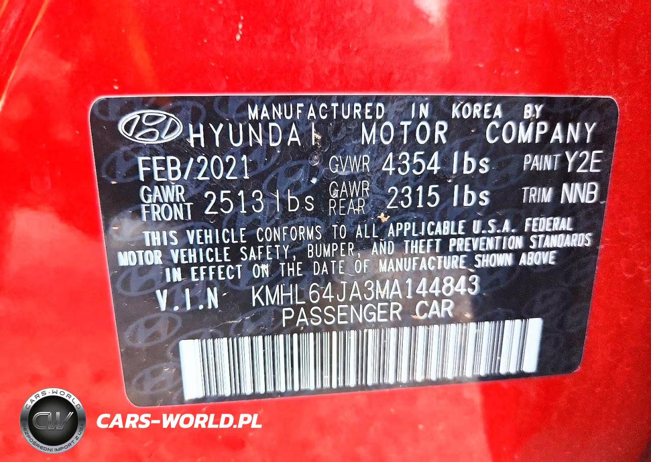 2021 Hyundai Sonata Sel VIN:KMHL64JA3MA144843 - 12