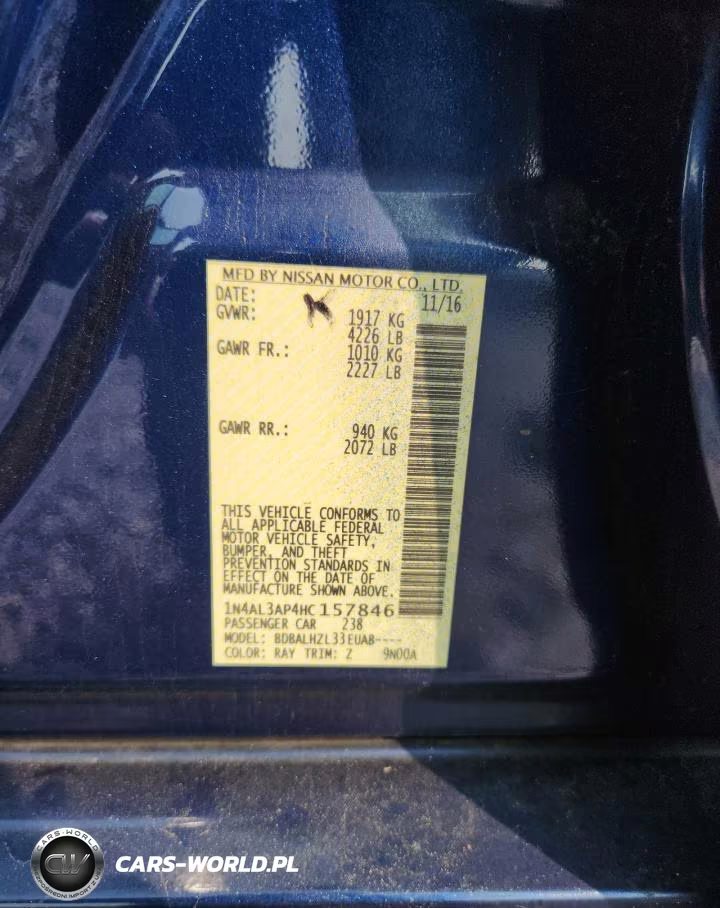 2017 Nissan Altima 2.5 Sr VIN:1N4AL3AP4HC157846 - 12