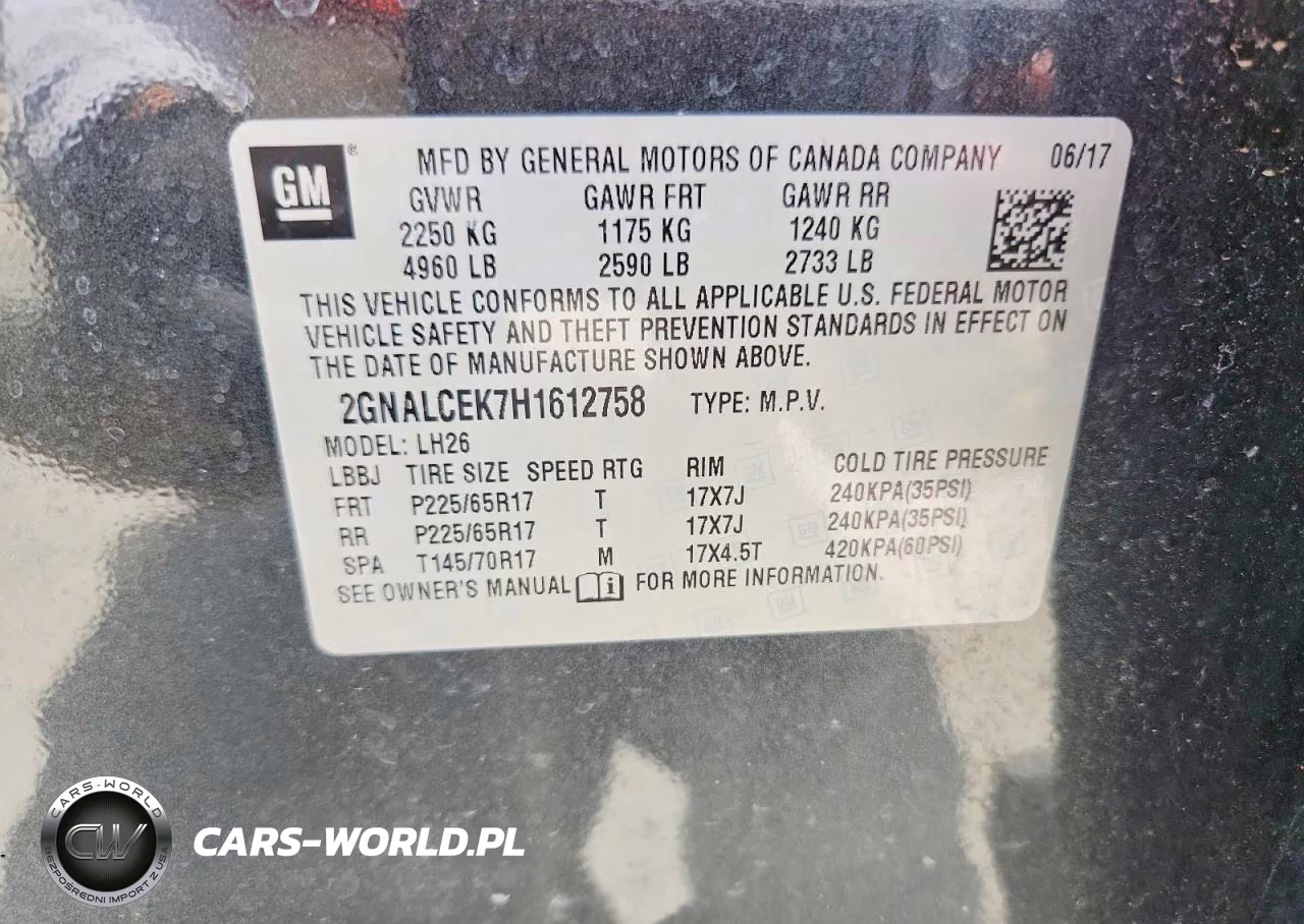 2017 Chevrolet Equinox Lt VIN:2GNALCEK7H1612758 - 12