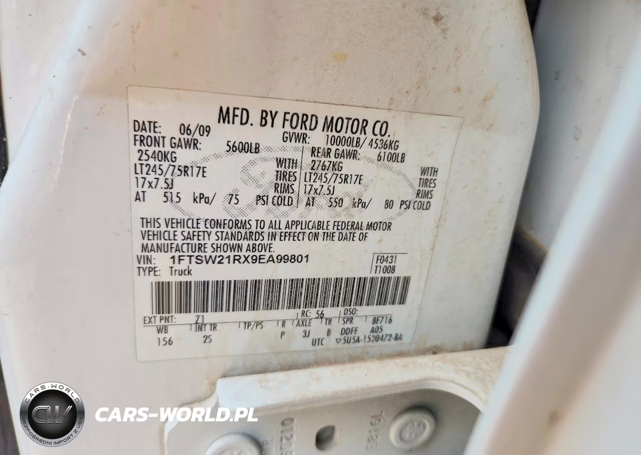 2009 Ford F250 Super Duty VIN:1FTSW21RX9EA99801 - 12