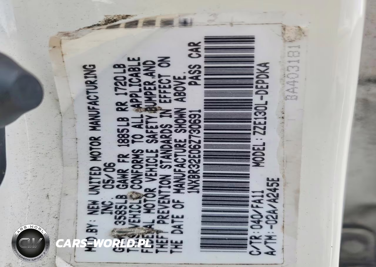 2006 Toyota Corolla Ce VIN:1NXBR32E06Z730691 - 12