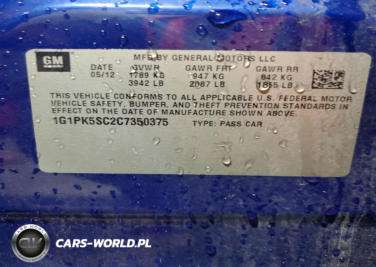 2012 Chevrolet Cruze Eco VIN:1G1PK5SC2C7350375 - 12