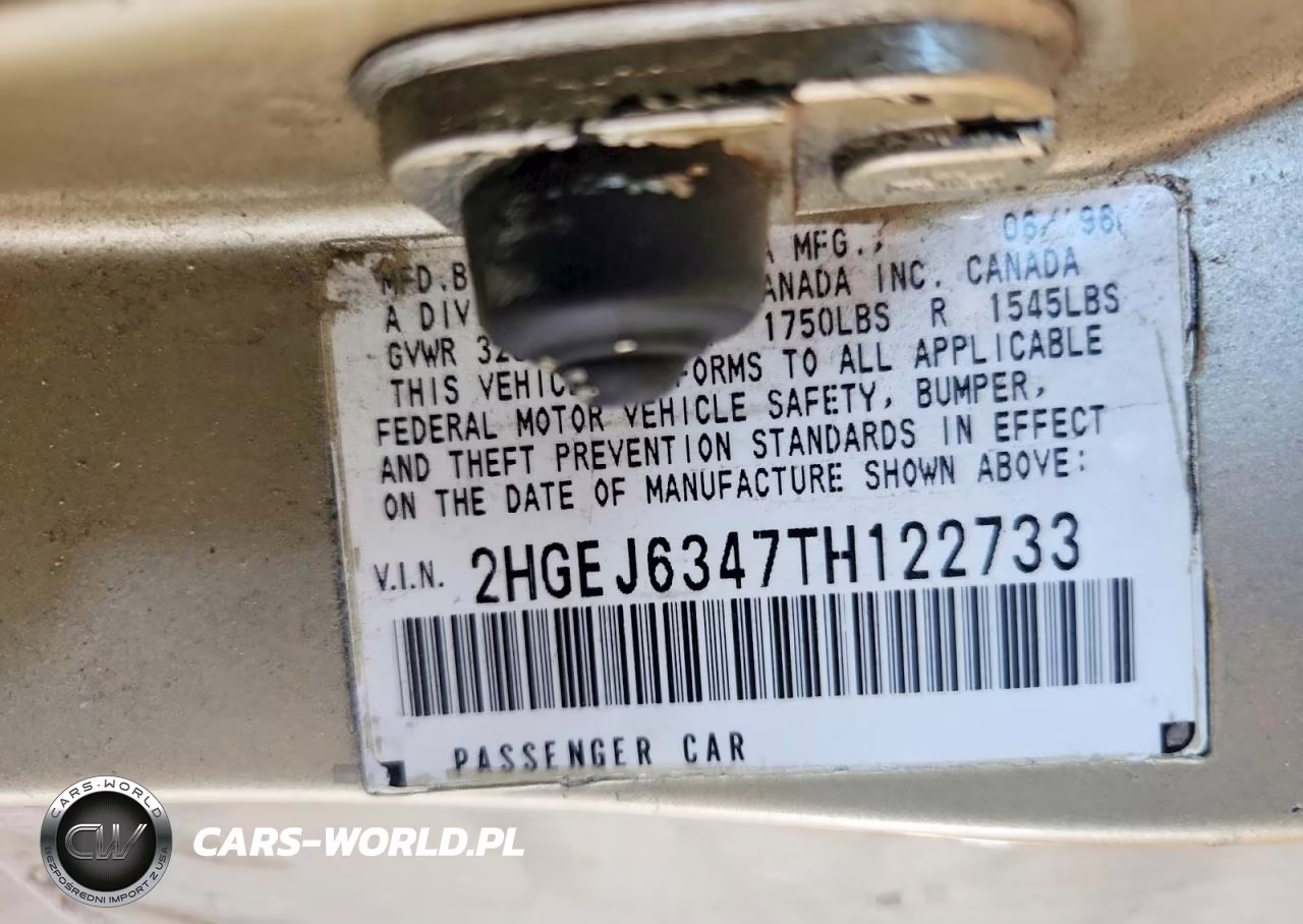 1996 Honda Civic Dx VIN:2HGEJ6347TH122733 - 13