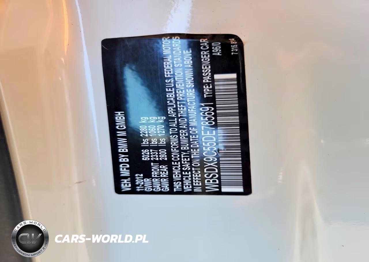2013 BMW M3 VIN:WBSDX9C55DE785691 - 12