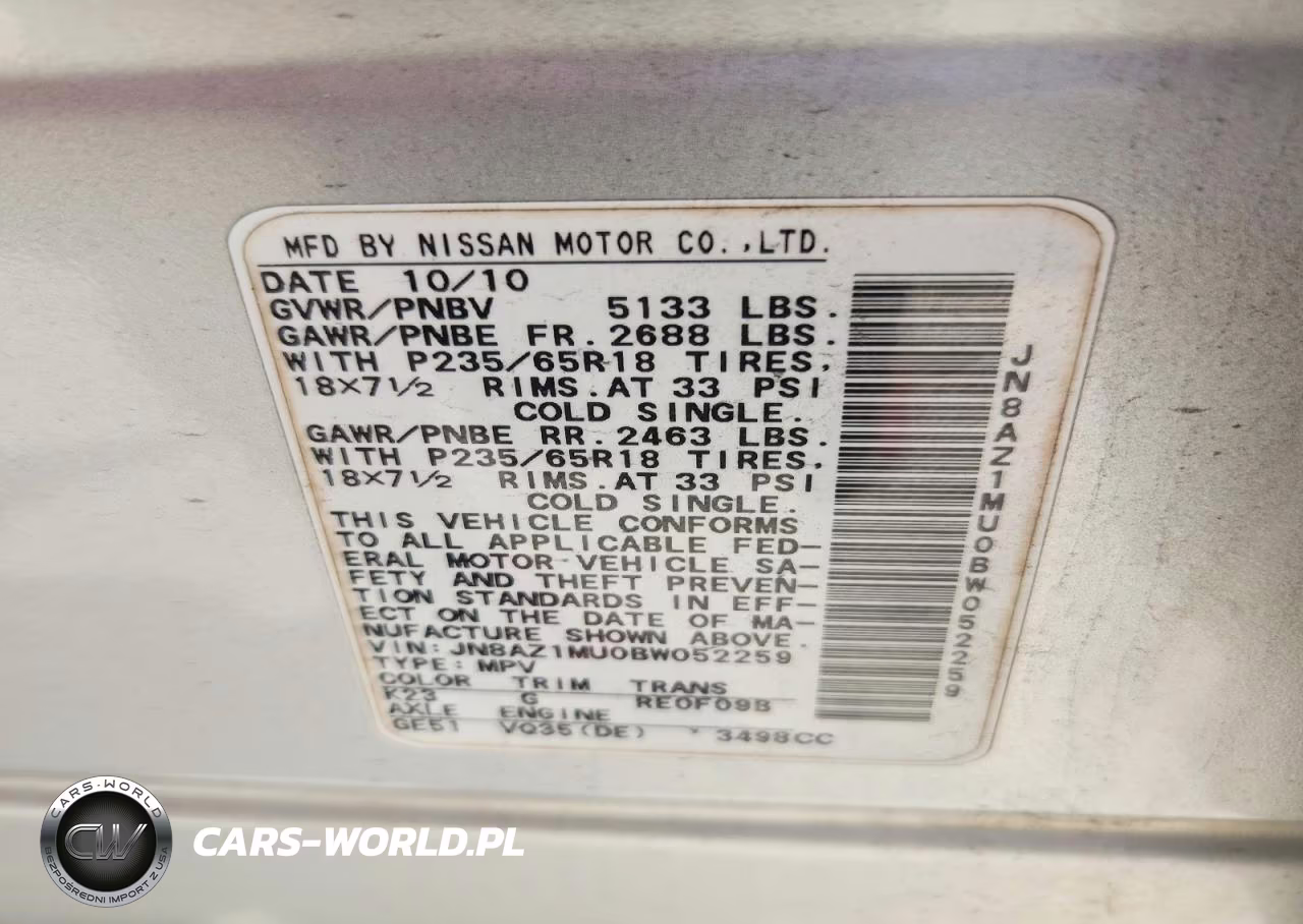 2011 Nissan Murano S VIN:JN8AZ1MU0BW052259 - 14