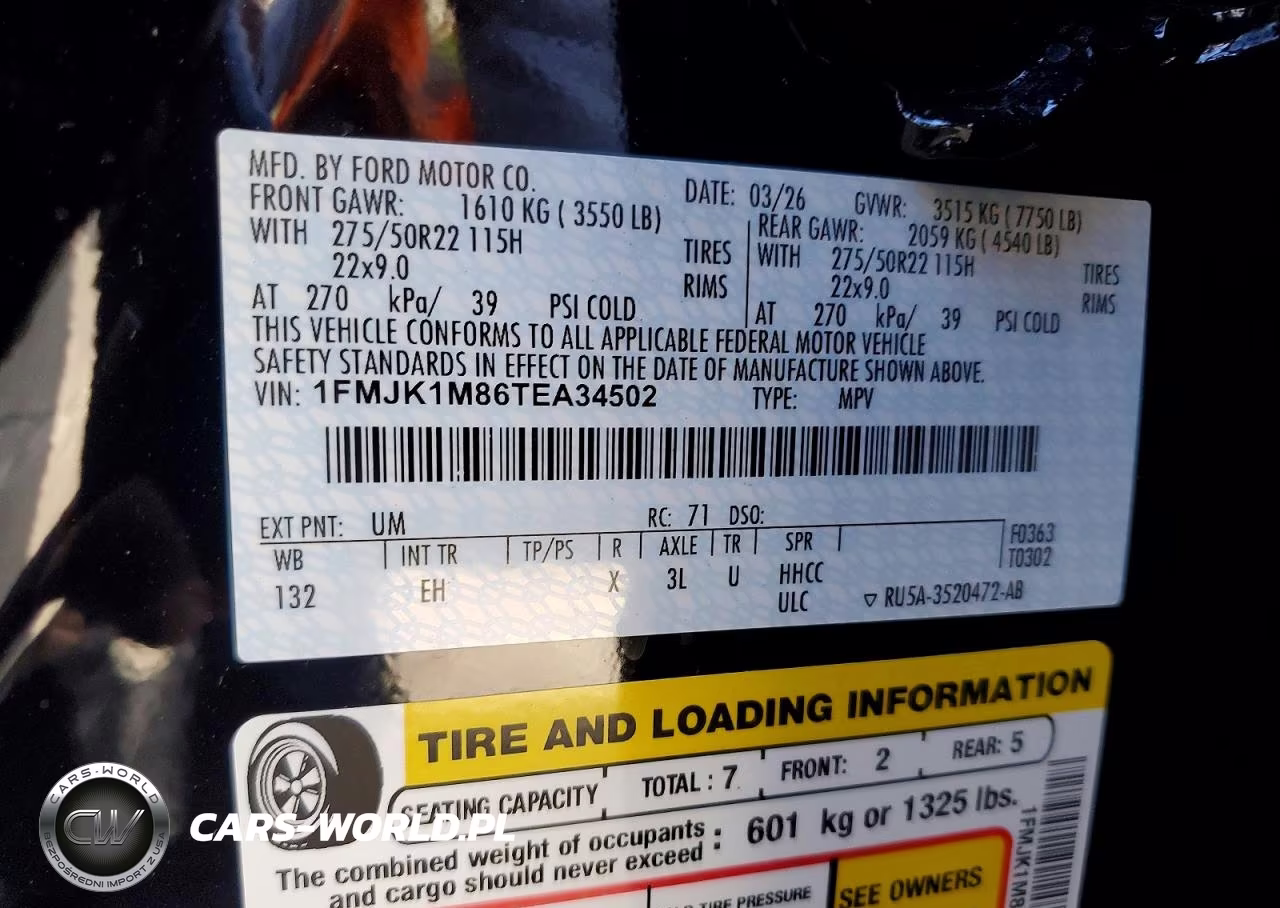 2026 Ford Expedition Max Platinum VIN:1FMJK1M86TEA34502 - 13