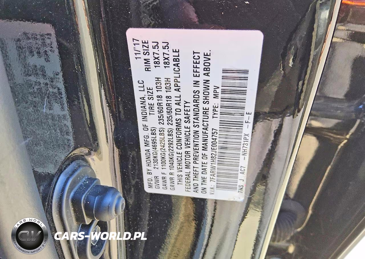 2018 Honda Cr-V Exl VIN:7FARW1H82JE004757 - 13