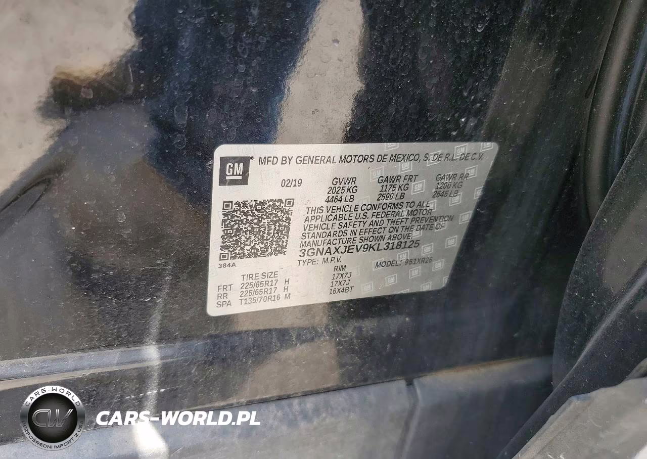 2019 Chevrolet Equinox Lt VIN:3GNAXJEV9KL318125 - 12