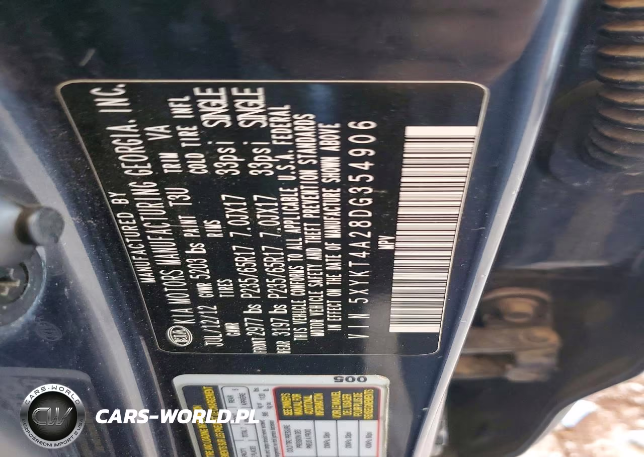 2013 Kia Sorento Lx VIN:5XYKT4A28DG354906 - 12