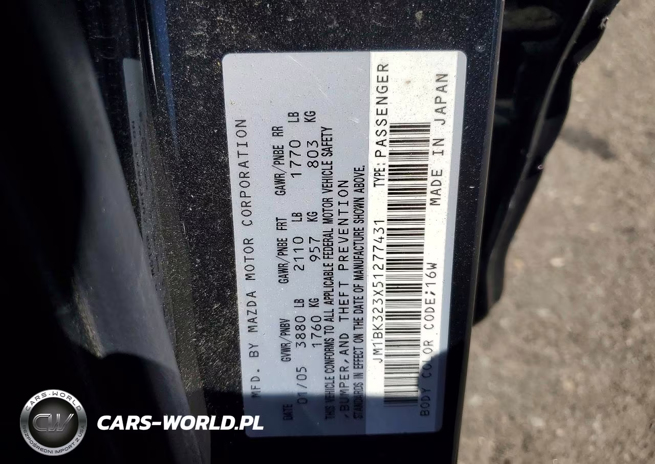 2005 Mazda 3 S VIN:JM1BK323X51277431 - 13