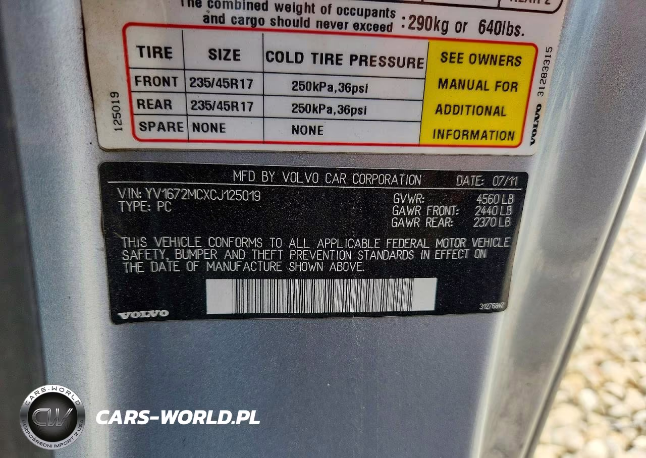 2012 Volvo C70 T5 VIN:YV1672MCXCJ125019 - 12
