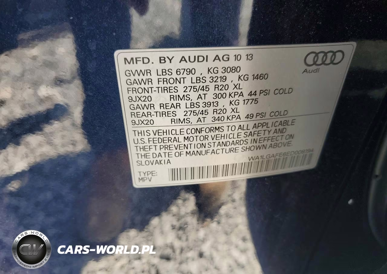 2014 Audi Q7 Premium Plus VIN:WA1LGAFE6ED008194 - 13