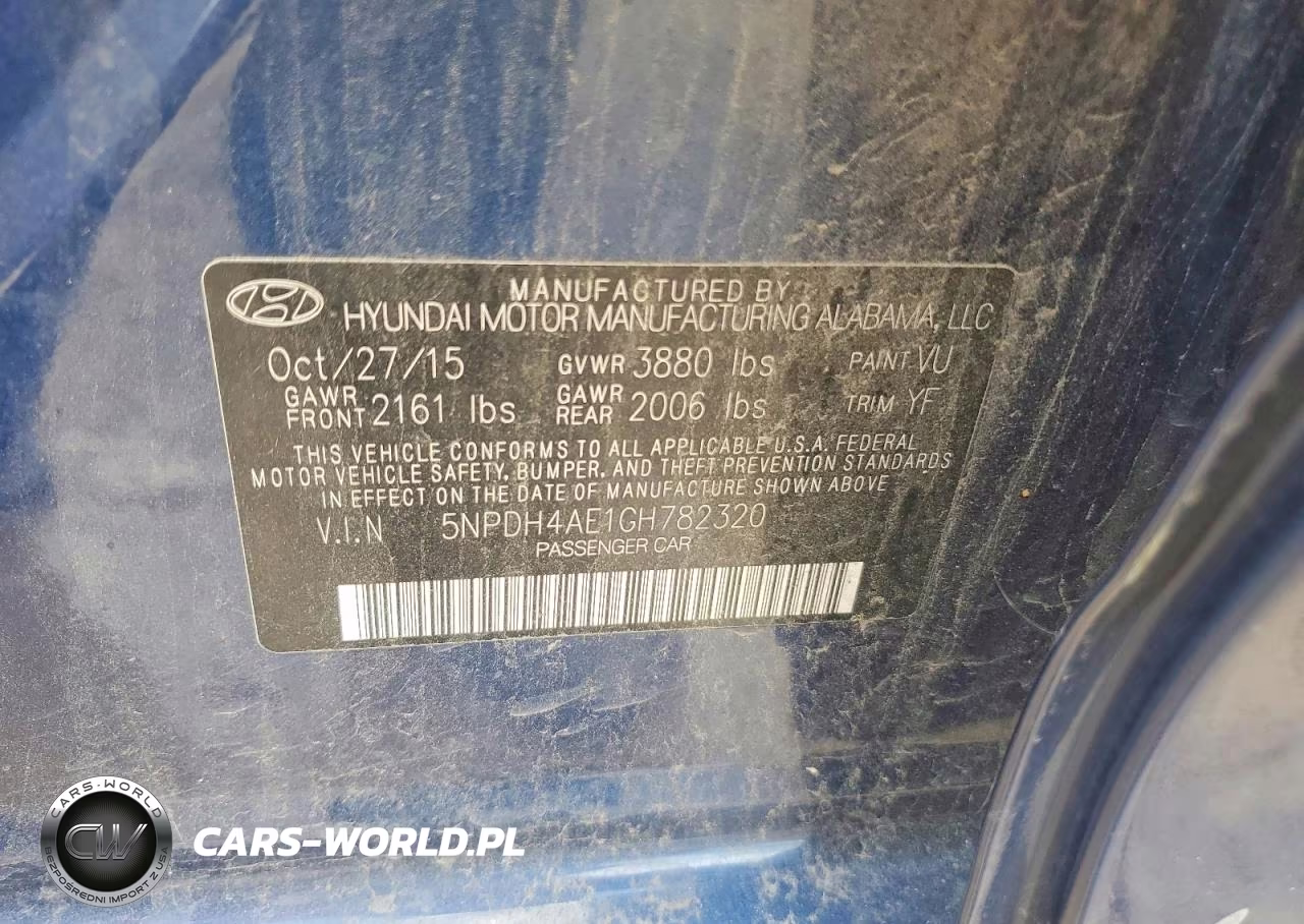 2016 Hyundai Elantra Se VIN:5NPDH4AE1GH782320 - 12