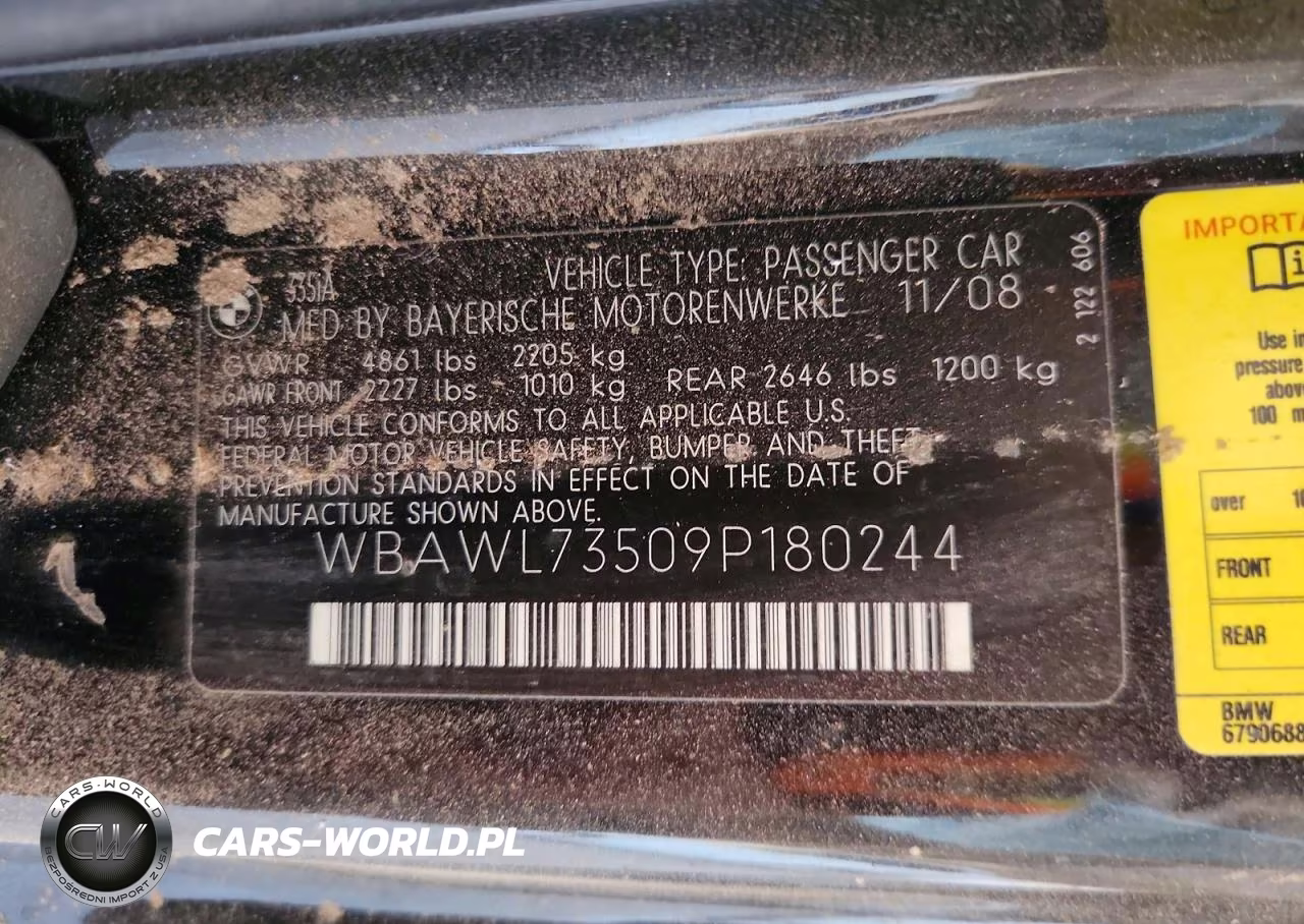 2009 BMW 335 I VIN:WBAWL73509P180244 - 12