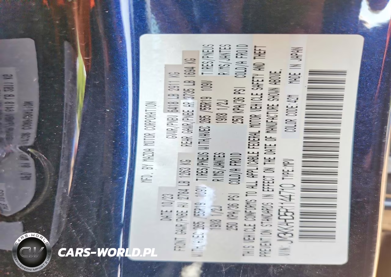 2024 Mazda Cx-90 Select VIN:JM3KKAHD5R1144710 - 14