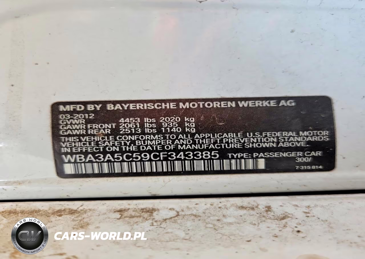 2012 BMW 328 I VIN:WBA3A5C59CF343385 - 12