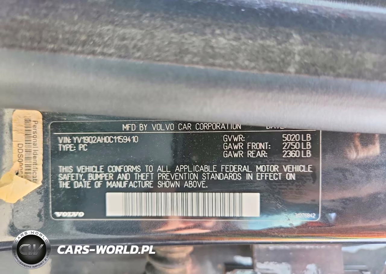 2012 Volvo S80 T6 VIN:YV1902AH0C1159410 - 12