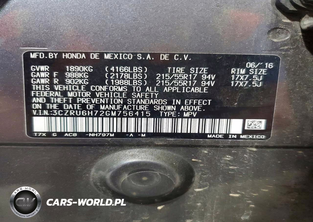 2016 Honda Hr-V Exl VIN:3CZRU6H72GM756415 - 13