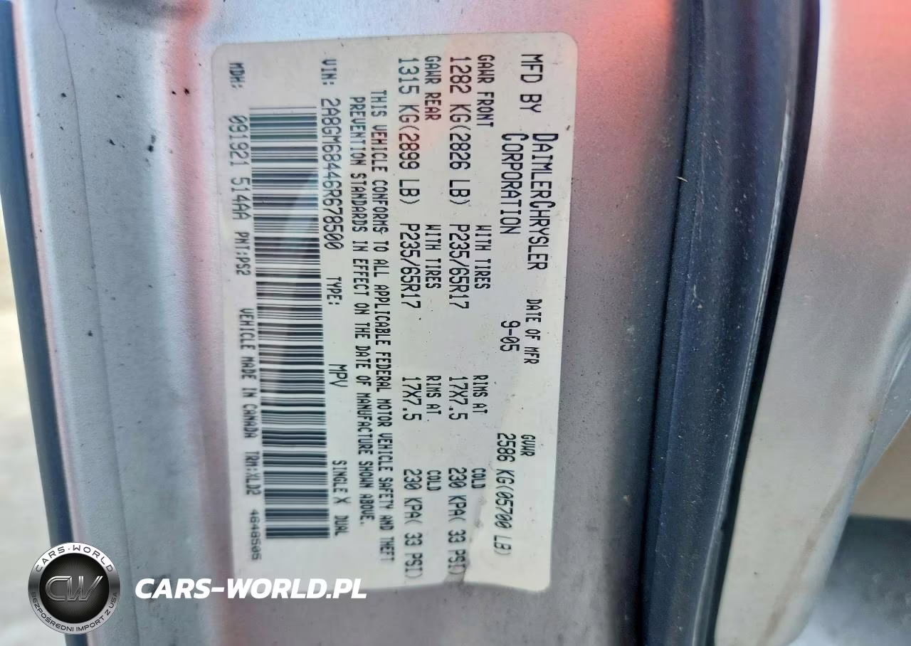 2006 Chrysler Pacifica Touring VIN:2A8GM68446R678500 - 13