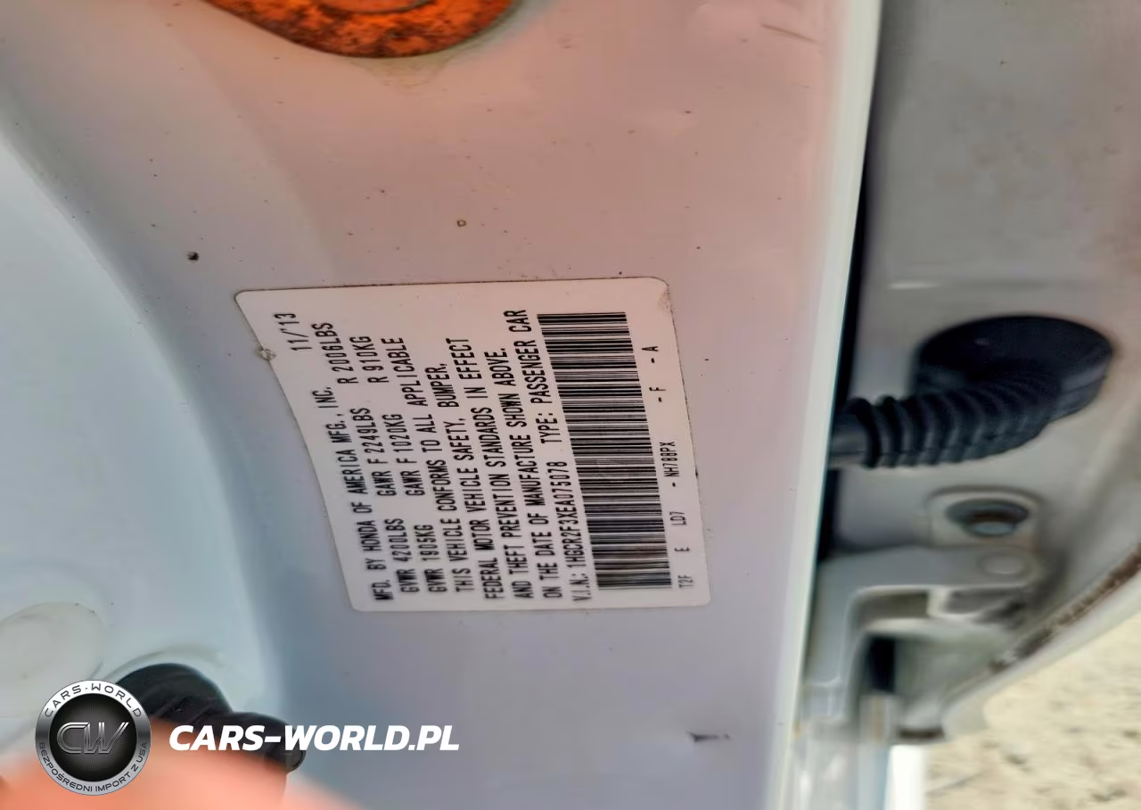 2014 Honda Accord Lx VIN:1HGCR2F3XEA075078 - 12