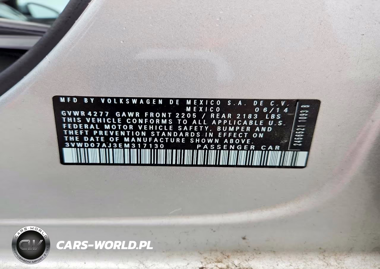 2014 Volkswagen Jetta Se VIN:3VWD07AJ3EM317130 - 12