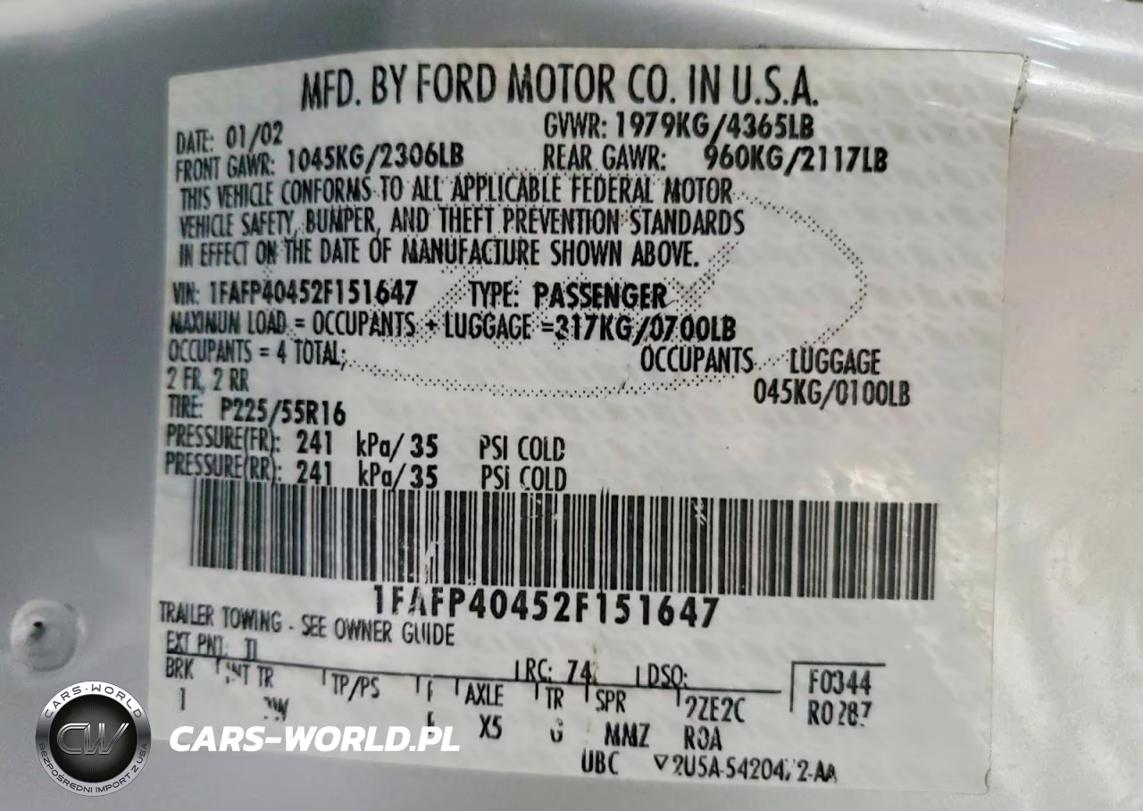 2002 Ford Mustang VIN:1FAFP40452F151647 - 12