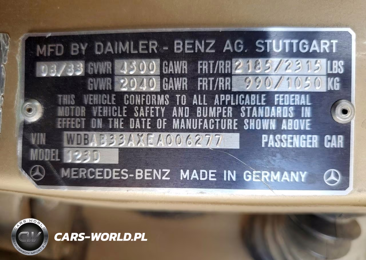 1984 Mercedes-Benz 300 Dt VIN:WDBAB33AXEA006277 - 12