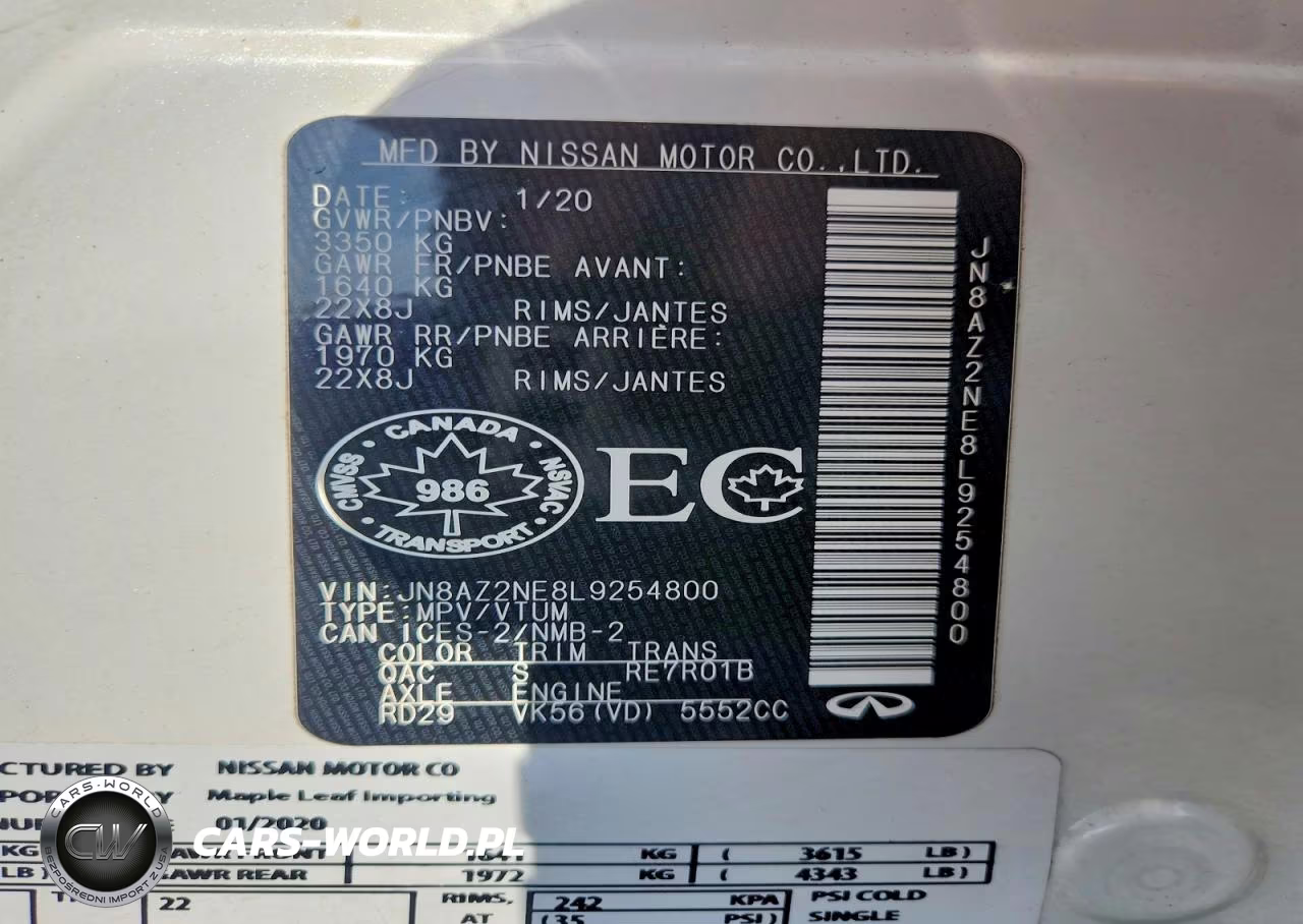 2020 Infiniti Qx80 Luxe VIN:JN8AZ2NE8L9254800 - 13
