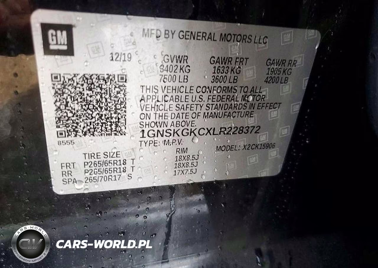 2020 Chevrolet Suburban K1500 Ls VIN:1GNSKGKCXLR228372 - 12