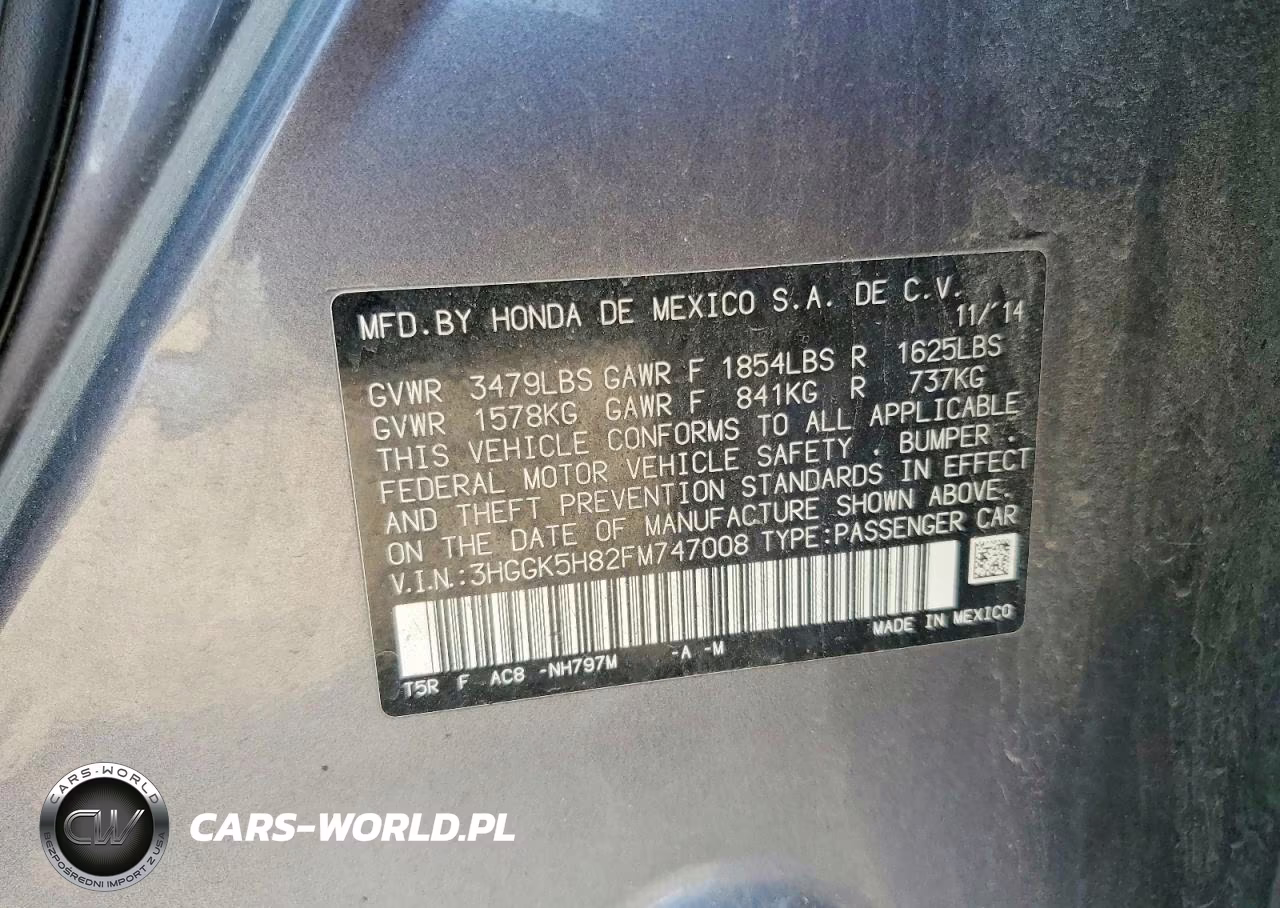 2015 Honda Fit Ex VIN:3HGGK5H82FM747008 - 12