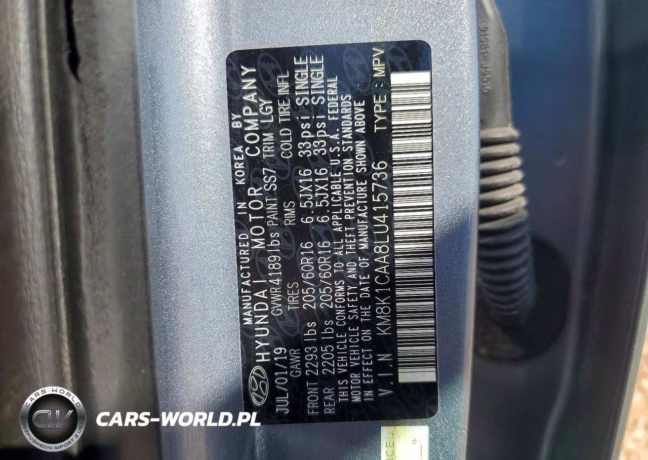 2020 Hyundai Kona Se VIN:KM8K1CAA8LU415736 - 13