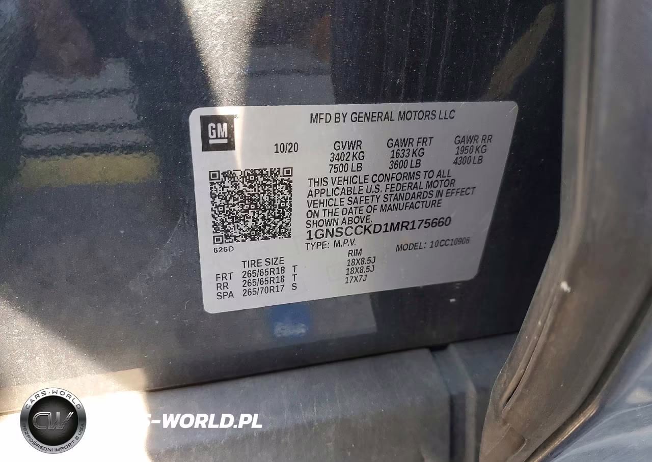 2021 Chevrolet Suburban C1500 Lt VIN:1GNSCCKD1MR175660 - 13