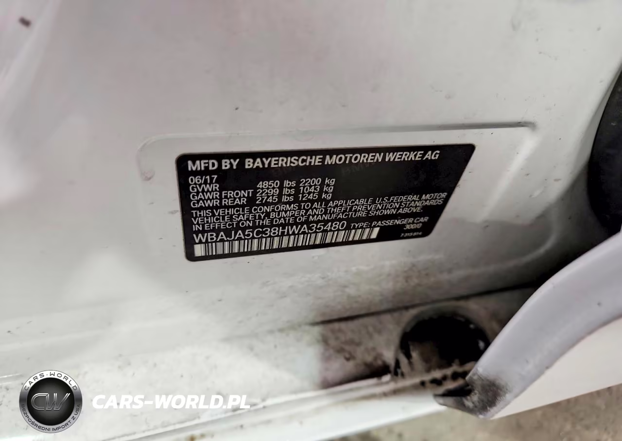 2017 BMW 530 I VIN:WBAJA5C38HWA35480 - 12