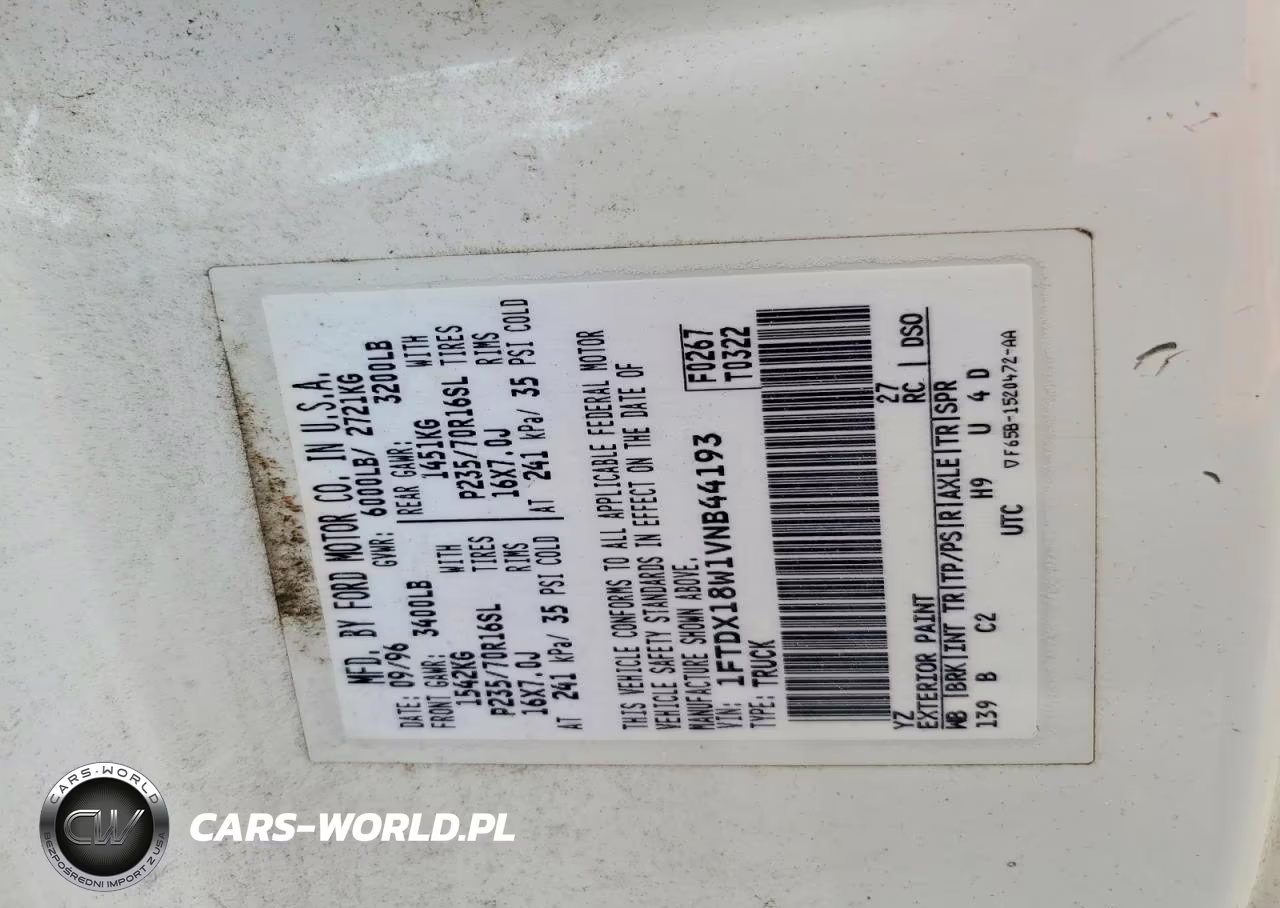 1997 Ford F150 VIN:1FTDX18W1VNB44193 - 12