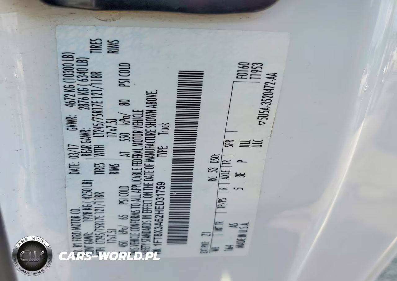 2017 Ford F350 Super Duty VIN:1FT8X3A62HED31759 - 12