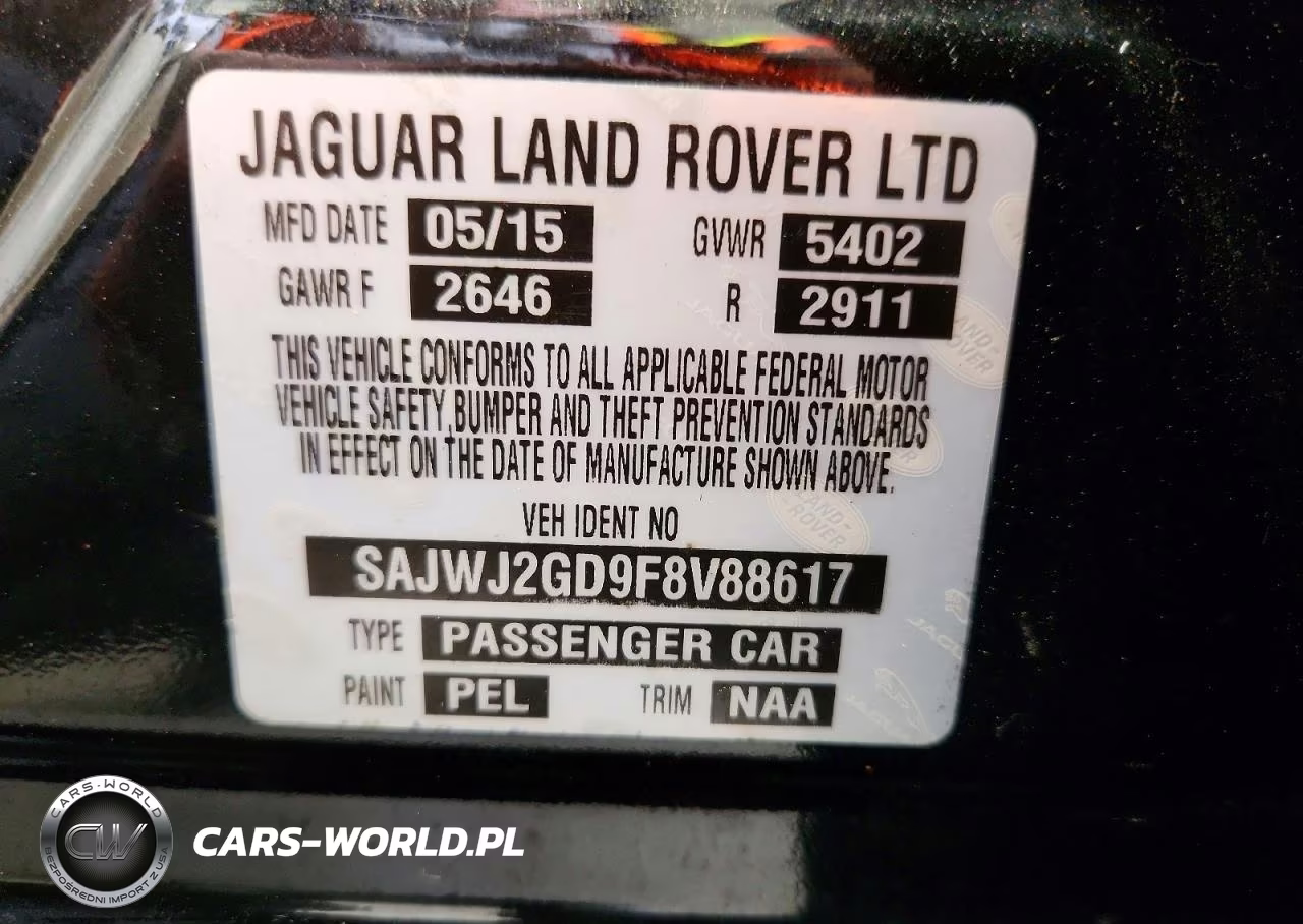 2015 Jaguar Xjl Portfolio VIN:SAJWJ2GD9F8V88617 - 12
