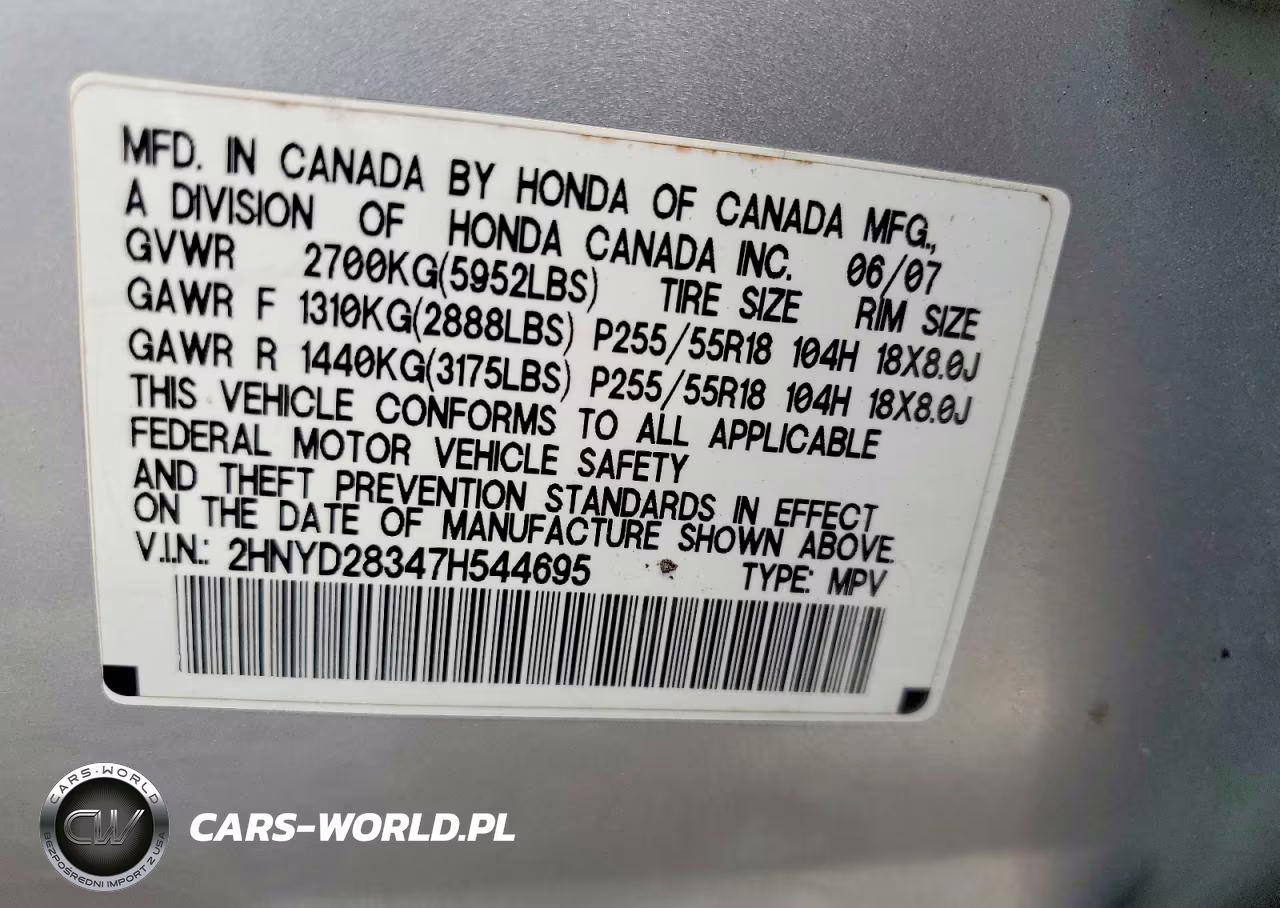 2007 Acura Mdx Technology VIN:2HNYD28347H544695 - 13