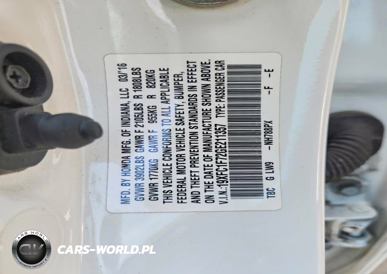 2016 Honda Civic Exl VIN:19XFC1F72GE211357 - 13