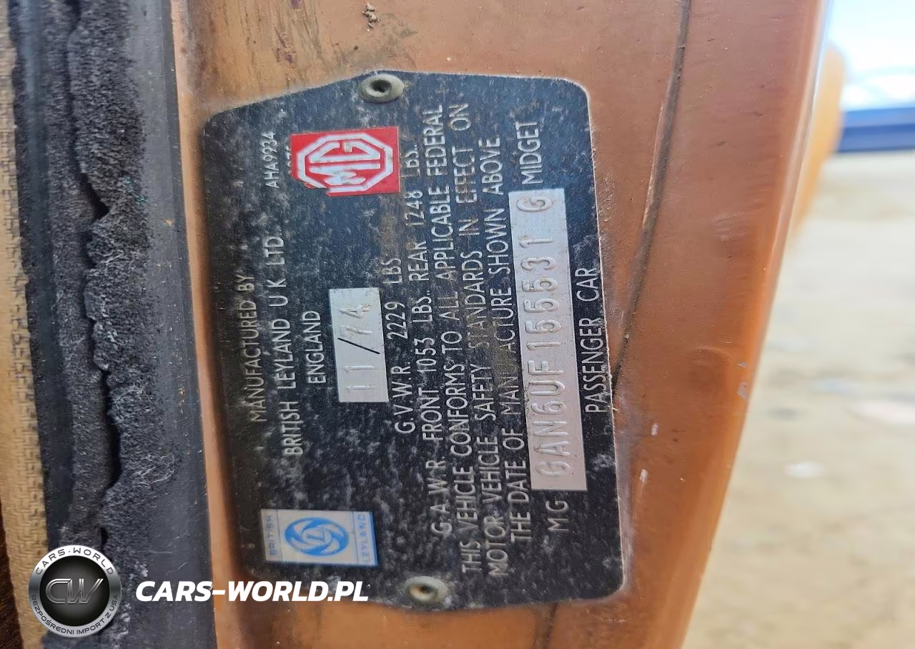 1975 Mg Midget VIN:GAN6UF155531 - 12
