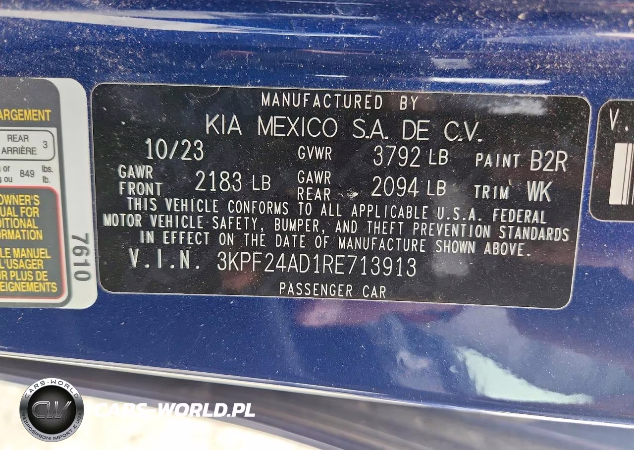 2024 Kia Forte Lxs VIN:3KPF24AD1RE713913 - 12