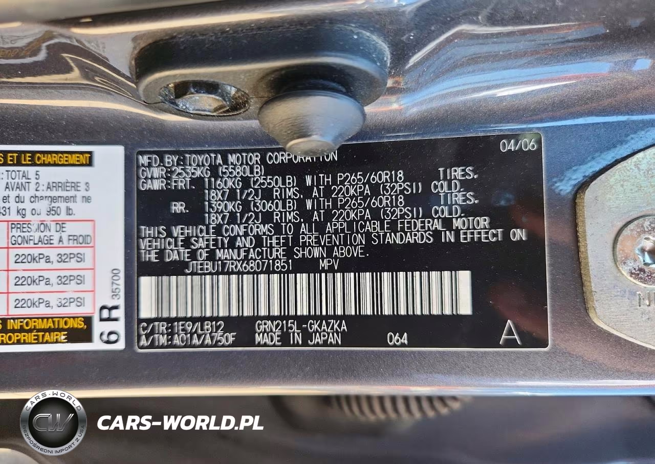 2006 Toyota 4Runner Limited VIN:JTEBU17RX68071851 - 13