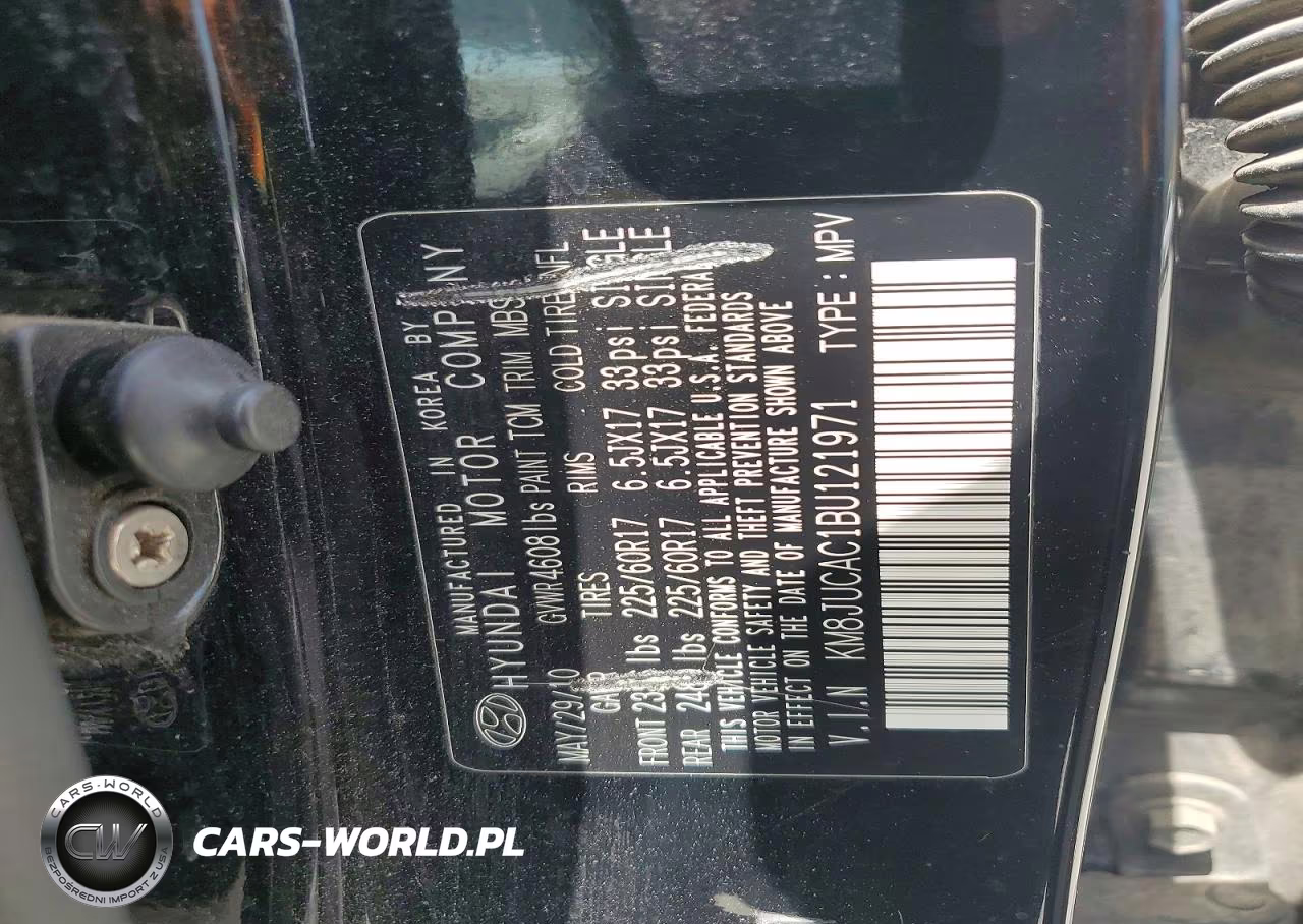 2011 Hyundai Tucson Gls VIN:KM8JUCAC1BU121971 - 12