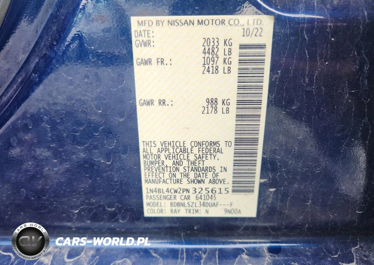 2023 Nissan Altima Sr VIN:1N4BL4CW2PN325615 - 13