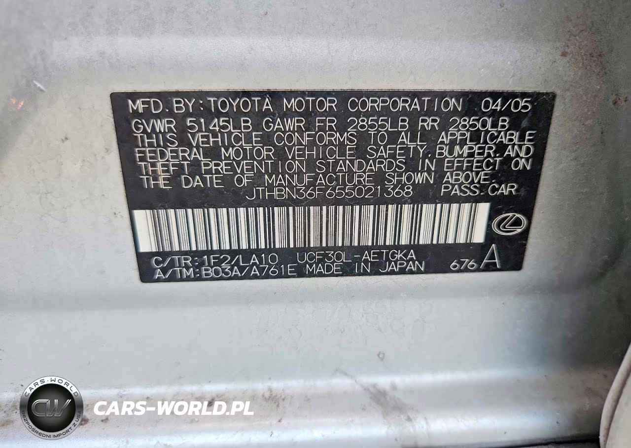 2005 Lexus Ls 430 VIN:JTHBN36F655021368 - 12