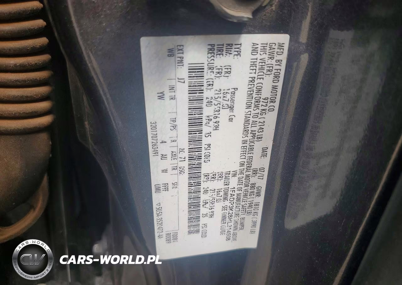 2017 Ford Focus Se VIN:1FADP3K28HL314508 - 12