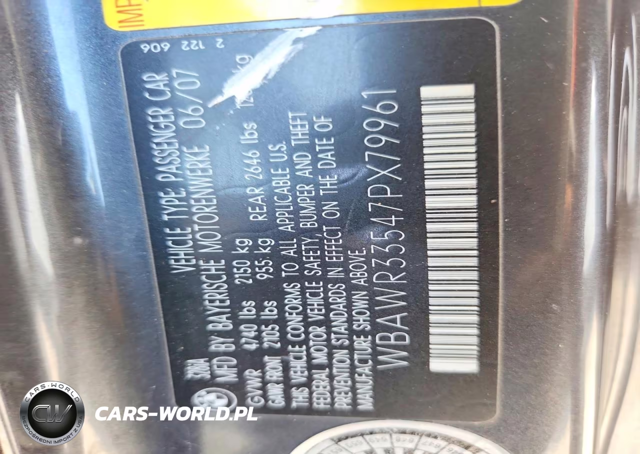 2007 BMW 328 I Sulev VIN:WBAWR33547PX79961 - 12