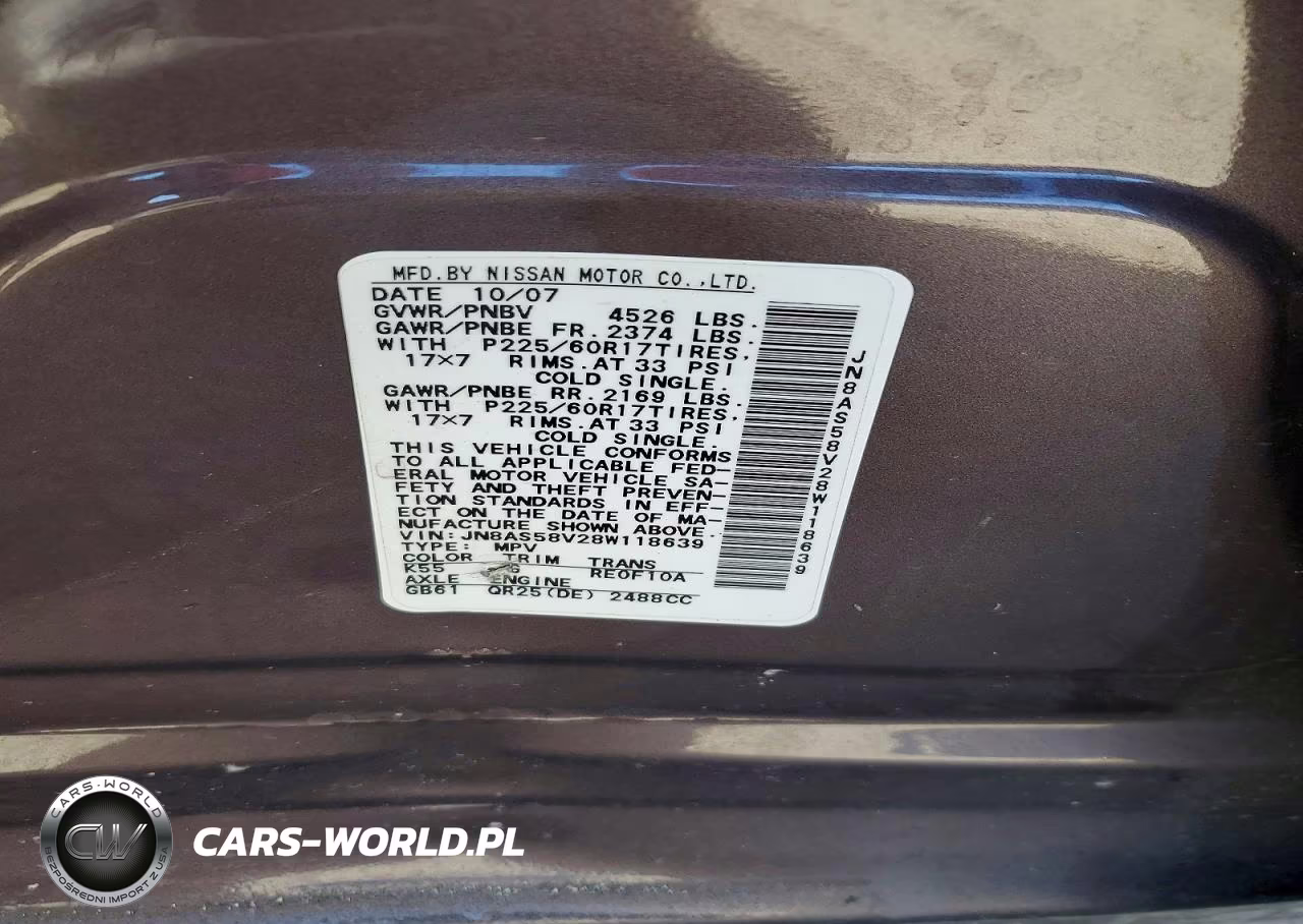 2008 Nissan Rogue S-Sl VIN:JN8AS58V28W118639 - 14