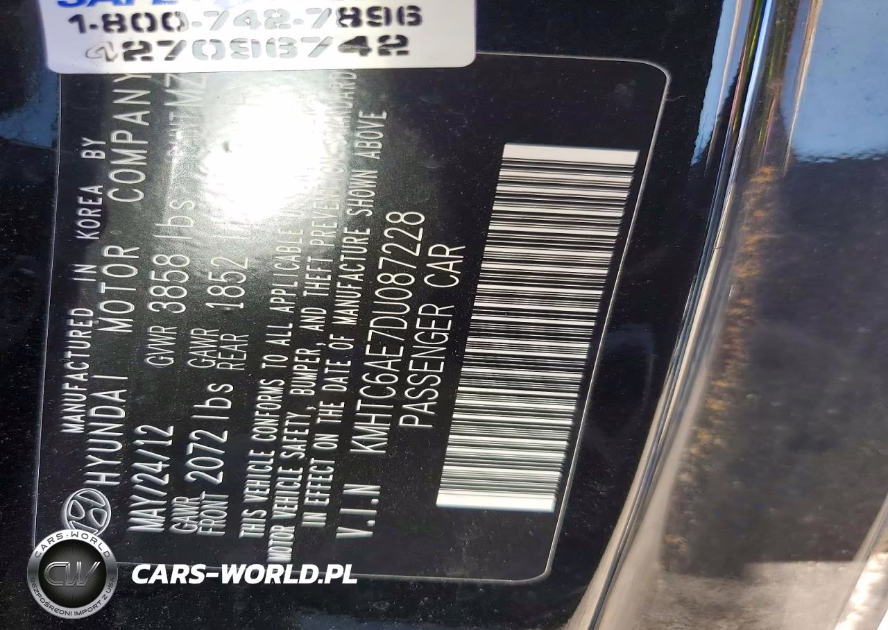 2013 Hyundai Veloster Turbo VIN:KMHTC6AE7DU087228 - 12
