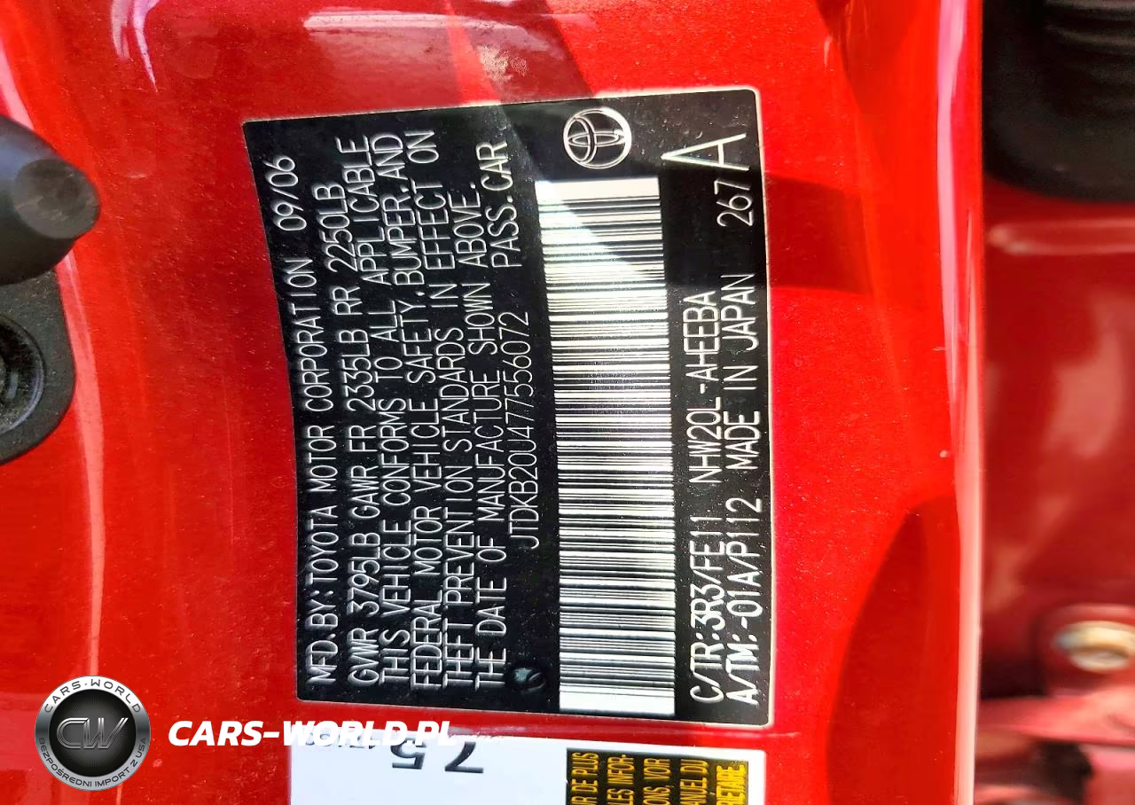 2007 Toyota Prius Base VIN:JTDKB20U477556072 - 13