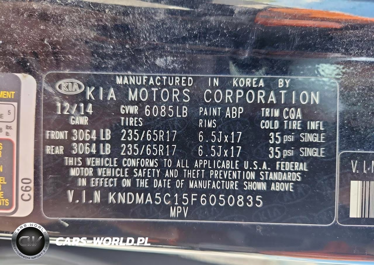2015 Kia Sedona L VIN:KNDMA5C15F6050835 - 13